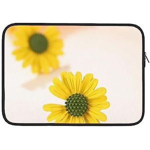 Geel Flores Laptop Sleeve Tas Waterdichte Lichtgewicht Computer Cover Tas Notebook Draagtas Compatibel 15 Inch Laptop