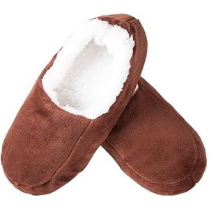GSJNHY Slipper Sokken Huis Slippers Mannelijke Grote Maat 48 Winter Slippers Voor Mannen Suede Pluche Vloer Schoenen Luie Schoenen Zachte Warme Sokken Slippers, Bruin1, 42.5 EU