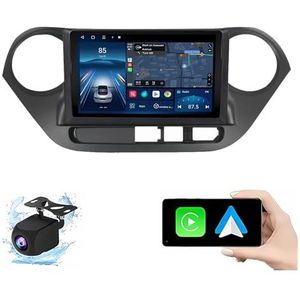 Android 14.0 2 Din Autoradio 9"" Touchscreen Auto Stereo voor Hyundai i10 2014-2017 met Draadloze Carplay Android Auto GPS navigatie AHD Omgekeerd beeld Stuurwielbediening(P1(1G+32G))