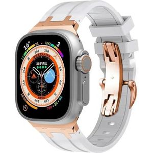 INSTR Rubberen Band Voor Apple Horloge Ultra 2 49mm Serie 9 8 7 45mm Zachte Sport Band Voor iWatch 6 5 4 SE 44mm 42mm Siliconen Armband(Color:White rosegold,Size:For 38mm 40mm 41mm)
