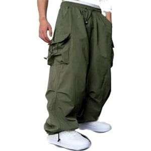 Cargobroek For Heren, Elastische Taille, Herenwerkbroek Met Cargojoggers Met Zak(Army Green,3XL)