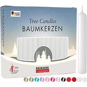 BRUBAKER 100 Pakje Boomkaarsen Was - Kerstmis Kaarsen Piramide Kaarsen Kerstboom Kaarsen - Wit
