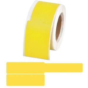 CSSHNL Kabellabels, 100 stuks/rol, zelfklevende waterdichte draadmarkeringsbanden, laserprintersticker, netwerkorganizer, bedradingsaccessoires voor het organiseren van kabels (geel)
