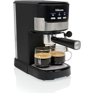 Tristar Espressomachine | 2 kopjes tegelijk | Geschikt voor Nespresso Capsules & Gemalen koffie | Kopjeswarmer | Vaatwasmachinebestendig | 20 bar | 1100 W | CM-2278