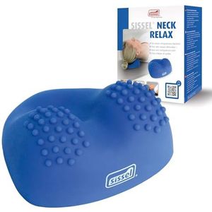 SISSEL® Neck Relax Massageapparaat, ergonomische nekontspanning en massage, veelzijdig voor pilates, voet en borstwervels, huidvriendelijk pvc, blauw, bevordert welzijn en pijnverlichting