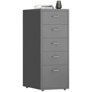 Ladenkast, Nachtkastje Met Laden For Slaapkamer, Ladekast, Vloeropbergkast, For Hotel En Kantoor, Studeerkamer, Hal, Appartement(Gray,5tier)