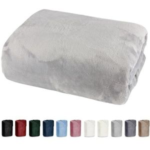 Heimtexland ® hoeslaken, super zacht hoeslaken van pluche, het oppervlak voelt als kasjmier, Ökotex Nicky, 180 x 200 cm, grijs, type 585