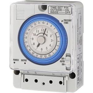 TB388 tijdcontroleschakelaar, mechanische timer, gangschakelaar, automatische uitschakeling (maat: 110-230 VAC)