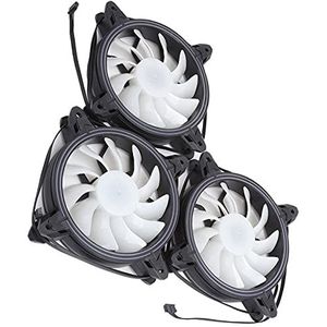 3-delige Koelventilator voor Computerchassis, 6-pins RGB-behuizingsventilatoren met Hydraulisch Lager - 1300 RPM Geluidsarme Computerventilatoren met Afstandsbediening voor Pc-behuizing
