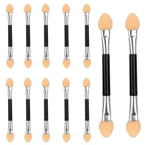 12 Stuks Oogschaduwkwasten, Spons, Make-up Tool, Double Head - Oogschaduw Applicator Set