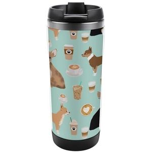 Chihuahua Honden Leuke Mint Koffie Grappige Reizen Koffie Mokken Dubbelwandige Thee Cup Voor Kantoor Geschenken