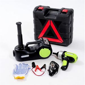 Vloerkrik, 12V 5Ton 155-450/530mm 4 In 1 Elektrische Auto Krik Elektrische Hydraulische Krik Met Elektrische Slagmoersleutel Luchtpomp LED-licht,Krik hem op(155-530mm for SUV)