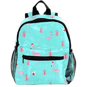 Mini Rugzak Pack Bag Flamingo Roze Gift Blauwe Kleur Leuke Mode, Meerkleurig, 25.4x10x30 CM/10x4x12 in, Rugzak Rugzakken