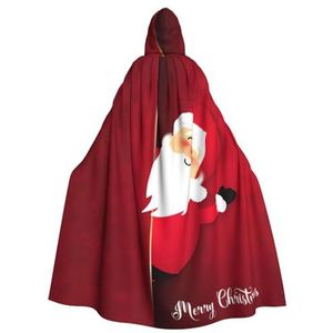 Womens Mens volledige lengte carnaval cape met capuchon cosplay kostuums mantel, 185 cm cartoon kerstman