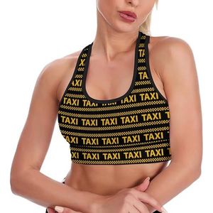 Taxi Logo Dames Tanktop Sport BH Yoga Workout Vest Atletische BH's