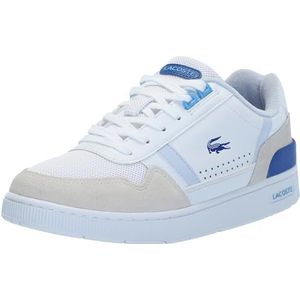 Lacoste T-Clip Damessneakers, wit/lichtblauw, maat 42,5, Wit/lichtblauw, 42.5 EU