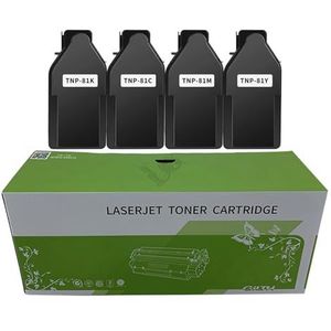 TLCGQF Tonercartridge TNP80 in kleur, compatibel met printer Konica Minolta Bizhub C3320i/C3321i, 4 kleuren, kantoorbenodigdheden, 4 kleuren