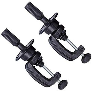 Instelbare Oefenkophouder Standaard Trainingskoppen Etalagepop - 2 Stuks Hoofdstandaard, Cosmetology-Houder/Standaard Voor Trainingshoofd, Tafelklem, Clipsteun, Zwart