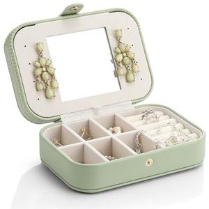 Exquisite and beautiful, small portable jewelry box, suitable for storing necklaces, earrings, earrings, and rings, green.