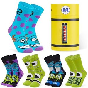 Disney Dames kuitsokken, ademende nieuwigheid sokken, pak van 5 - cadeaus voor vrouwen, GROEN/BLAUW, one size