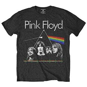 Pink Floyd - DSOTH band & Pulse T-shirt van katoen voor jongens/meisjes, antraciet, 7-8 jaar