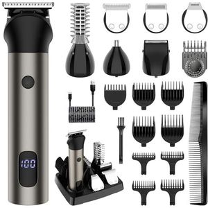 Tondeuse voor mannen, alles-in-één tondeuse, 7 messen, verwisselbare elektrische kapper, kappersmachine, lichaamsnedeuse, set voor mannen