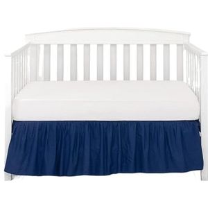 Divan Base Cover kleine bedrok met witte bovenlakens, 4 zijden geplooide ruches voor samll jongens meisjes sprei bedrok (blauw, 70 x 140 x 36 cm)