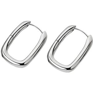 Ellipse eenvoudige stijl grote hoepel oorbellen glad goud/wit kleur geometrische charmante oorbel piercing accessoires voor vrouwen geschenken