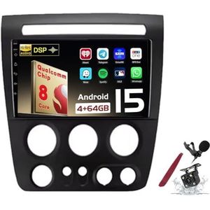 Android 15 Autoradio Sat Navi voor H-ummer H3 (2005-2010) 9 Inch Touchscreen Multimedia Speler met Draadloze Carplay GPS Navigatie FM RDS Bluetooth 5G-WiFi SWC DSP,M150s