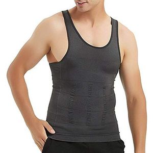 Slanker makende bodyshaper voor heren, vest, shirt, grijs, S