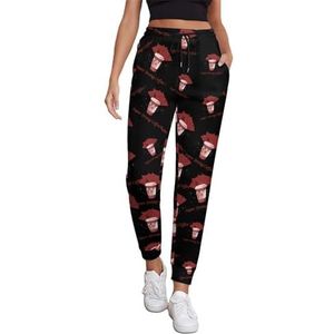 Koffie Superheld Gewichtheffen Vrouwen Joggingbroek Running Joggers Broek Casual Broek Elastische Taille Lange Met Zakken