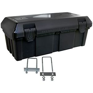 Dsselbox met 2 sluitingen incl. roestvrijstalen huishouder, gereedschapskist voor aanhangers, opbergkist, 30 liter, aanhangerbox, Daken B23-0+MON4002