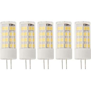 Jandei LED-lampen, 5 stuks, 12 V DC, G4, 3 W vermogen, koudwit, 6000 K, 500 lumen, komt overeen met 25 W halogeen), 12 mm diameter, 46 mm totale lengte met pennen, beschermingsklasse IP20