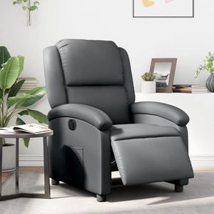 Rantry Mobili Elektrische relaxstoel, grijs, van kunstleer, massagestoel, relaxstoel, massagestoel voor het hele lichaam