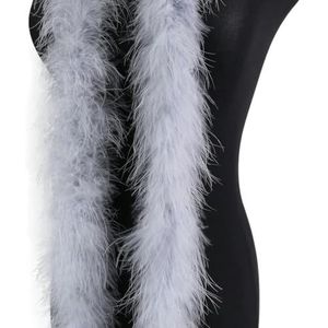 2 meter/stuks zachte veren boa natuurlijke kalkoen struisvogelveren sjaal voor kostuumkleding decoratie sjaal 20 gram-zilvergrijs-2 meter
