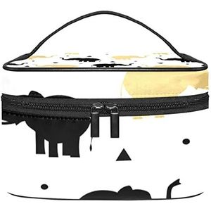 Olifant zwarte make-up organizer tas, reismake-up tas organizer case draagbare cosmetische tas voor vrouwen en meisjes toiletartikelen, Meerkleurig, 22.5x15x13.8cm/8.9x5.9x5.4in