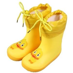 Regenschoenen for jongens en meisjes, regenlaarzen, waterdichte schoenen, antislip regenlaarzen(Color:Yellow+Velvet,Size:Size 15/15.5CM)
