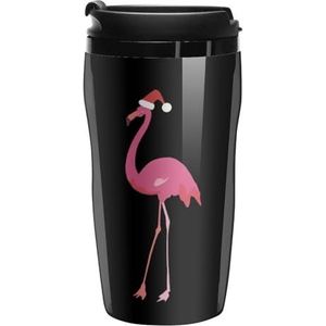 Kerst Flamingo Koffiekopjes Met Deksels Dubbele Muur Plastic Reizen Koffie Mok Verwijderbare Dranken Tumbler 250ml