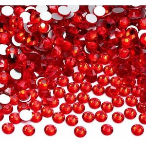 SS6-SS30 Rode Serie Non-Hotfix Strass Glitter Glas Flatback Kristal Strass Nail Art Edelstenen Voor Kleding Ambachten Decoratie-Light Siam-SS6-1440Pcs