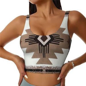Native American Print Casual Wear Vrouwen Sport Vest Yoga Vest Workout Vest Voor Vrouwen Lichtgewicht Trendy, Zwart, S