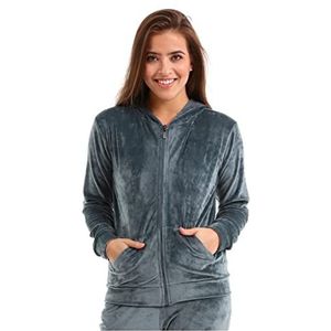 Nolihoo Trainingspak voor dames, sportpak, joggingpak, vrijetijdspak, velours, zacht, knuffelig, Nicki met ritssluiting, 2-delig voor binnen en buiten, petrol, M