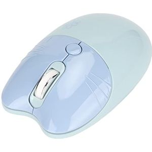 2.4G draadloze muis Dual Mode Leuke Cartoon Cat draadloze mini draadloze muis met comfortgreep voor: (Blauw)