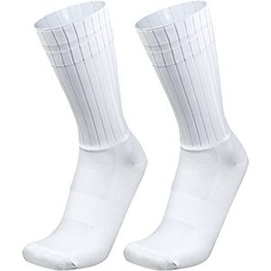 PRIOKNIKO Sokken Voor Mannen Anti-Slip Siliconen Aero Witte Lijn Fietsen Sport Running Sokken, A-wit, one size