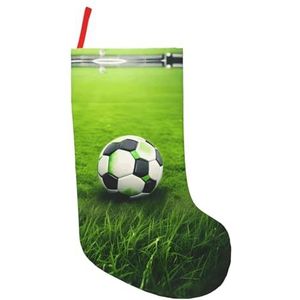 stujvc Groen Gras Voetbal Extra Grote 18 inch Kerst Kousen, Perfecte Kous Stuffers Voor Volwassenen Kerstboom Opknoping