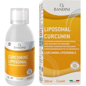 Bandini® Vloeibare liposomale Curcumine Cureit® | Flesje van 250 ml | Liposomaal natuurlijke antioxidant | 200 mg curcumine per dagelijkse dosis | 25 doseringen | Vegan en vrij van additieven