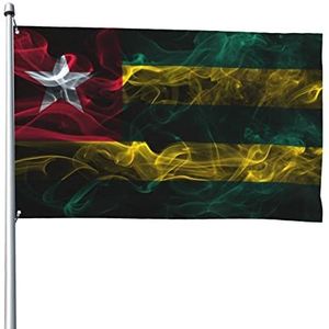 Huis Vlag Rook Stijl Vlag Van Togo 90X150cm Binnenplaats Vlag Grappige Boerderij Vlag Levendige Kleur Seizoensgebonden Vlag Decoratie Voor Tuin Activiteiten Slaapzaal