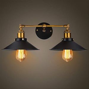 BABIFIS Wandlamp Vintage Industrial Loft metalen dubbele koppen retro licht messing LED stijl Country wandlamp B