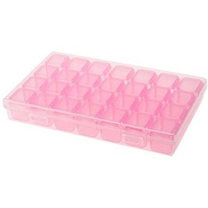 Generic Plastic Rhinestone Opslag Met Clear Deksel 28 Slots Rhinestone Organizer Nail Art Decoratie Nail Art Houder Accessoires Tool Leeg Voor Sieraden
