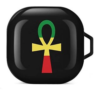 Rasta Ankh Rastafari Egyptische oordopjes hoesje compatibel met Samsung harde beschermhoes zwart stijl