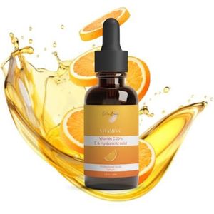 Britain's Beauty Vitamine C Serum 20% met vitamine E & hyaluronzuur - Anti-aging, verhelderend en hydraterend gezichtsserum, voor alle huidtypes1 fl. oz (30ml)